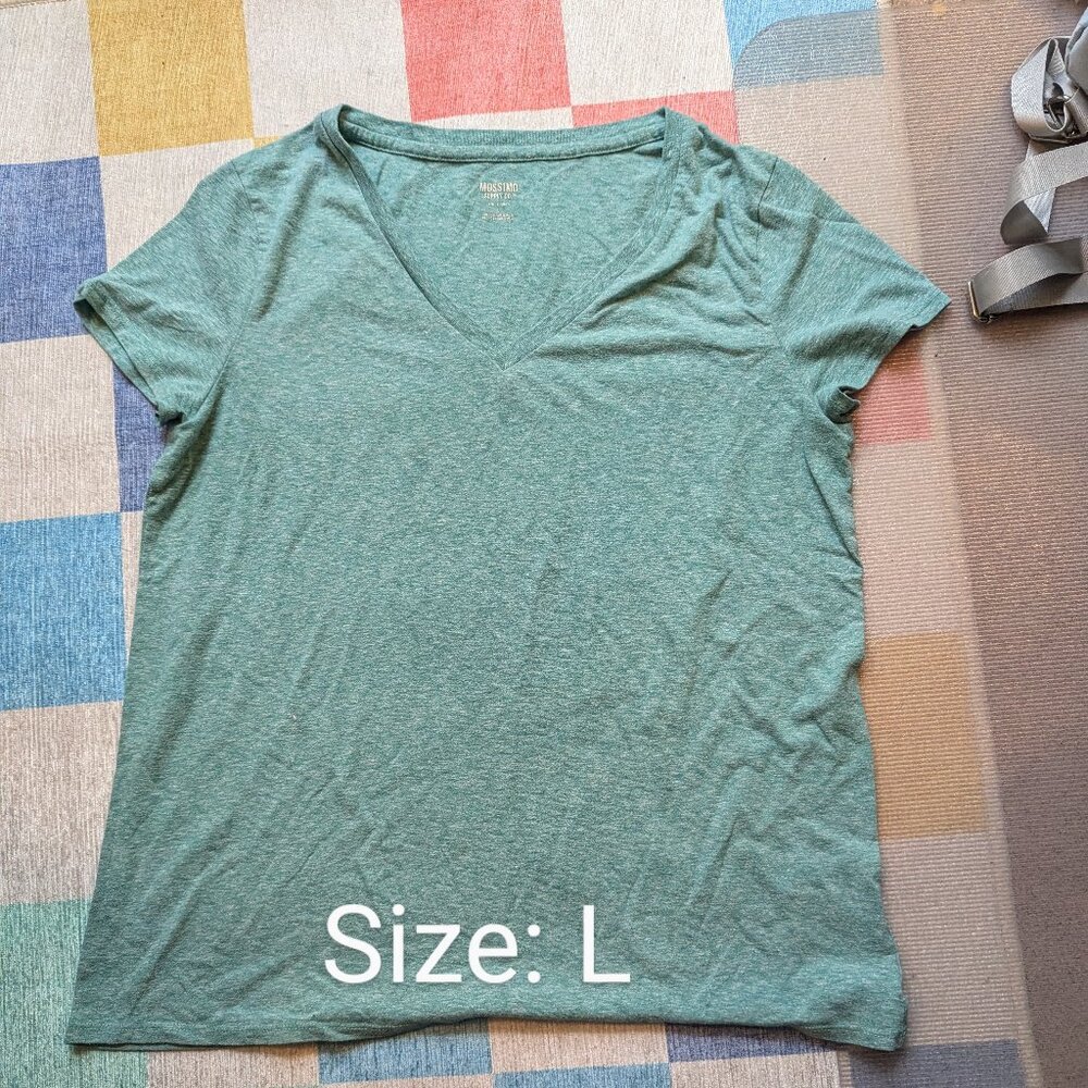 Green V-Neck T-Shirt, Mossimo, L